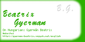 beatrix gyerman business card